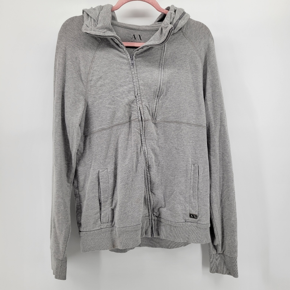 Armani exchange full zip sweatshirt m grey